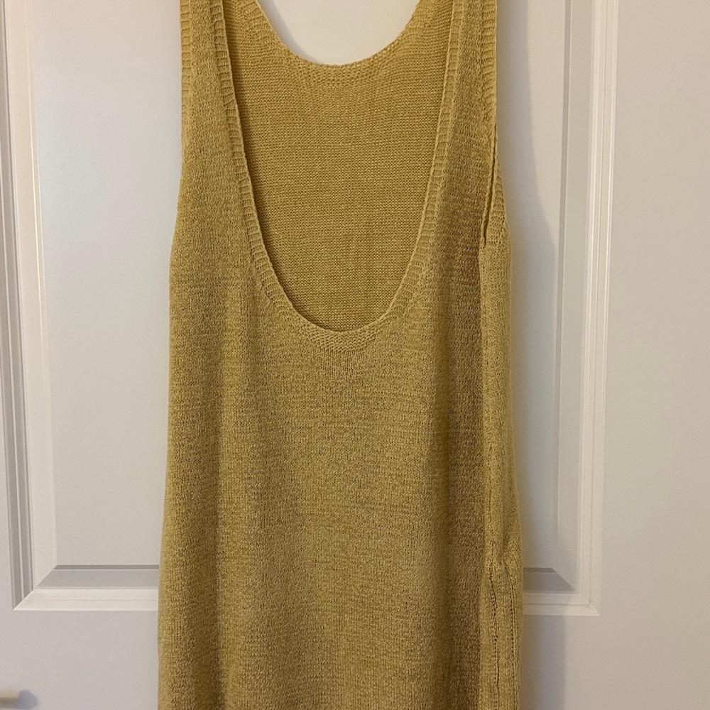 Yellow Knitted Sleeveless Top/Overall Size: One Size